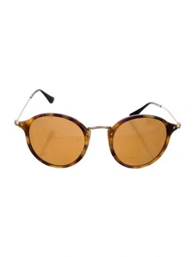 Pre-owned Ray Ban Round Tinted Sunglasses In Brown