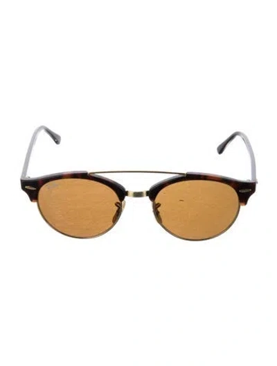 Pre-owned Ray Ban Round Tinted Sunglasses In Brown