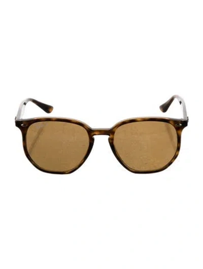 Pre-owned Ray Ban Round Tinted Sunglasses In Brown