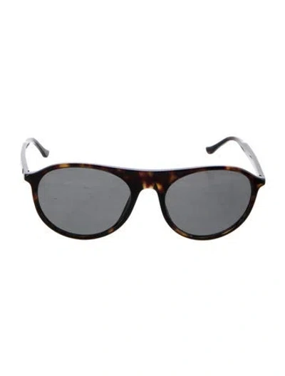 Pre-owned Ray Ban Round Tinted Sunglasses In Brown