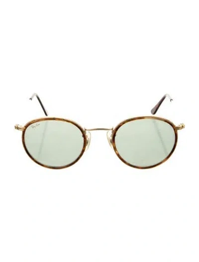 Pre-owned Ray Ban Round Tinted Sunglasses In Brown