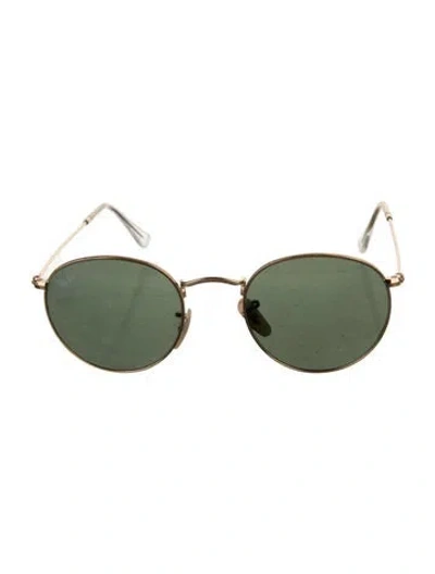 Pre-owned Ray Ban Round Tinted Sunglasses In Clear/gold
