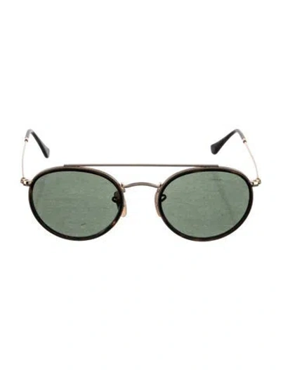 Pre-owned Ray Ban Round Tinted Sunglasses In Gold