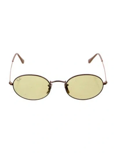 Pre-owned Ray Ban Round Tinted Sunglasses In Gold