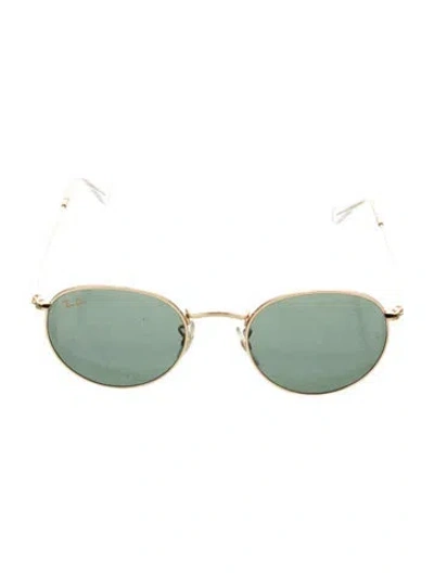 Pre-owned Ray Ban Round Tinted Sunglasses In Gold