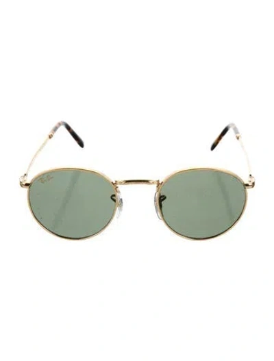 Pre-owned Ray Ban Round Tinted Sunglasses In Gold
