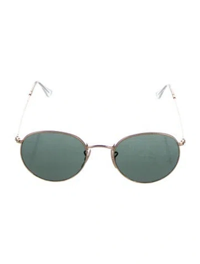 Pre-owned Ray Ban Round Tinted Sunglasses In Gold