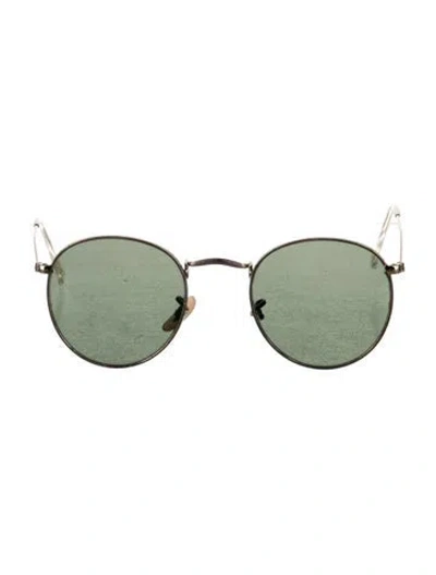 Pre-owned Ray Ban Round Tinted Sunglasses In Gold