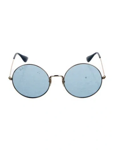 Pre-owned Ray Ban Round Tinted Sunglasses In Gold