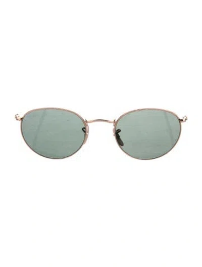 Pre-owned Ray Ban Round Tinted Sunglasses In Gold