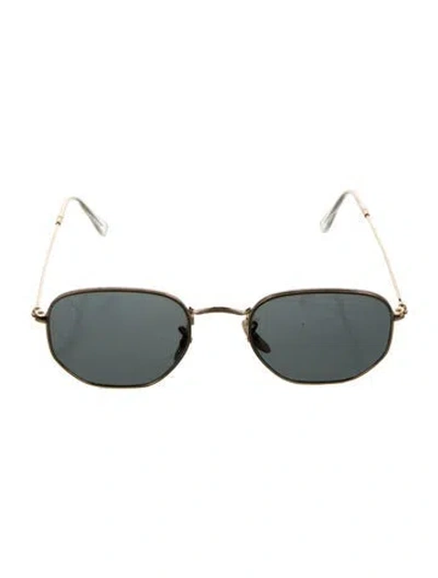 Pre-owned Ray Ban Round Tinted Sunglasses In Gold