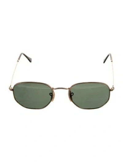 Pre-owned Ray Ban Round Tinted Sunglasses In Gold