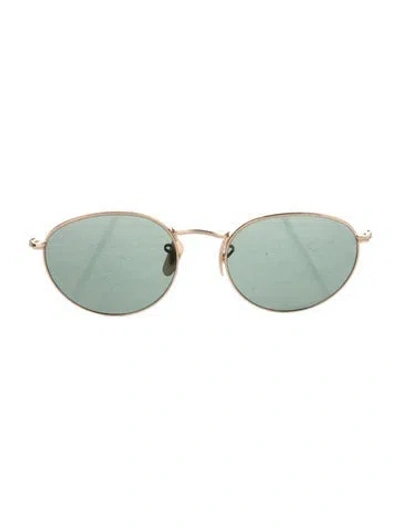 Pre-owned Ray Ban Round Tinted Sunglasses In Gold