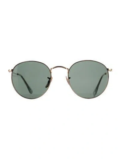 Pre-owned Ray Ban Round Tinted Sunglasses In Gold