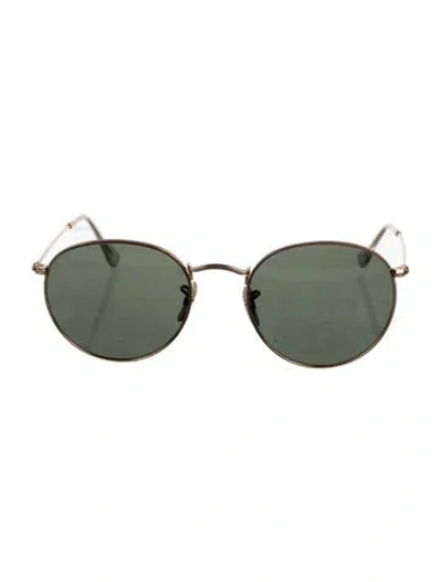 Pre-owned Ray Ban Round Tinted Sunglasses In Gold