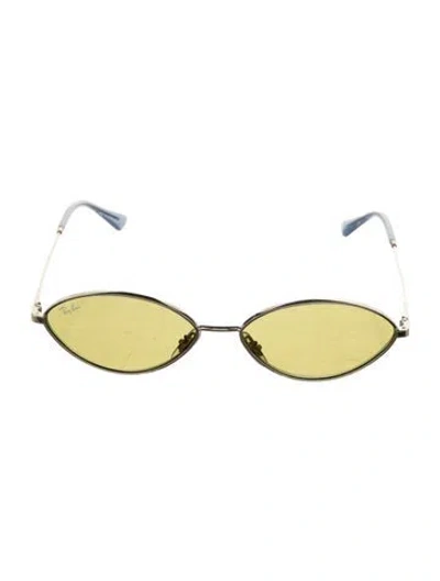 Pre-owned Ray Ban Round Tinted Sunglasses In Gold