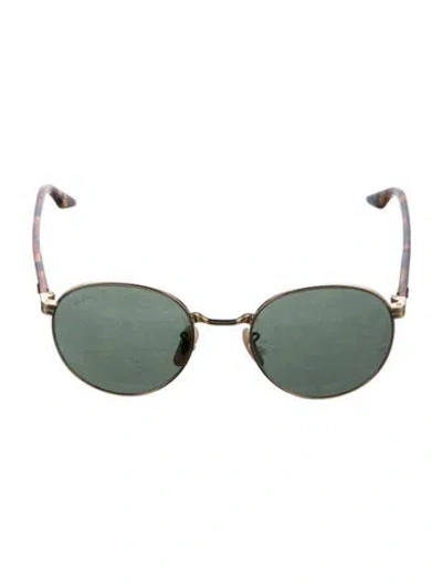 Pre-owned Ray Ban Round Tinted Sunglasses In Gold