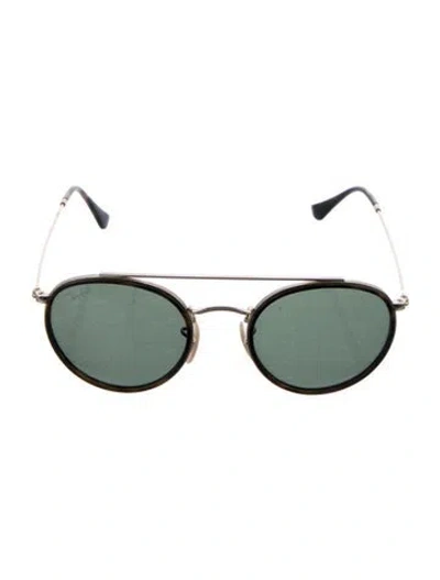 Pre-owned Ray Ban Round Tinted Sunglasses In Gold