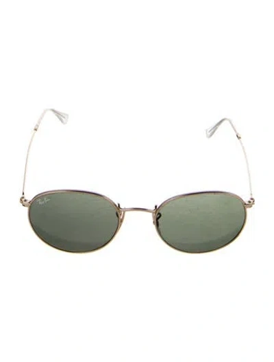 Pre-owned Ray Ban Round Tinted Sunglasses In Gold/metallic