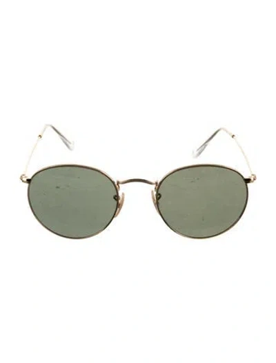 Pre-owned Ray Ban Round Tinted Sunglasses In Gold/metallic