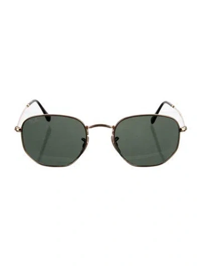 Pre-owned Ray Ban Round Tinted Sunglasses In Gold/metallic