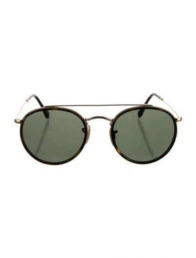 Pre-owned Ray Ban Round Tinted Sunglasses In Gold/metallic