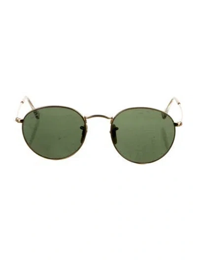 Pre-owned Ray Ban Round Tinted Sunglasses In Green