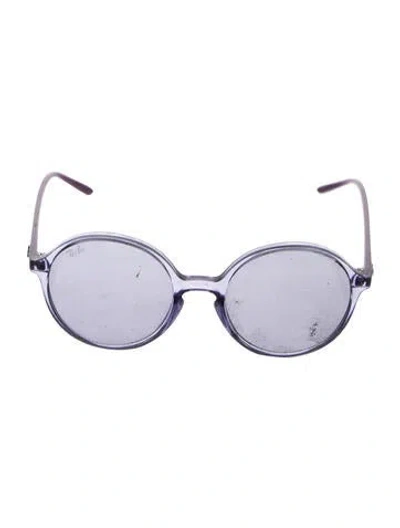 Pre-owned Ray Ban Round Tinted Sunglasses In Purple