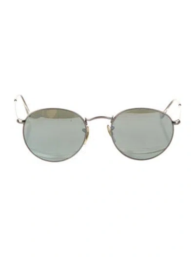 Pre-owned Ray Ban Round Tinted Sunglasses In Silver