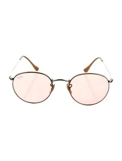 Pre-owned Ray Ban Round Tinted Sunglasses In Silver