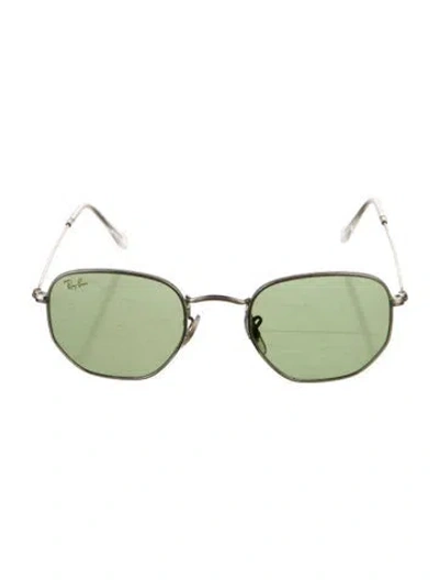 Pre-owned Ray Ban Round Tinted Sunglasses In Silver