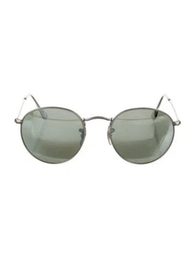 Pre-owned Ray Ban Round Tinted Sunglasses In Silver