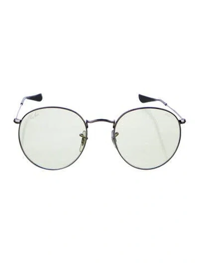 Pre-owned Ray Ban Round Tinted Sunglasses In Yellow