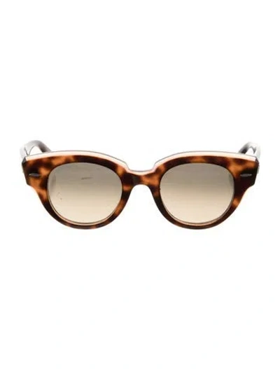 Pre-owned Ray Ban Roundabout Oversize Sunglasses In Brown