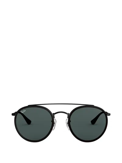 Ray Ban Round-frame Double-bridge Sunglasses In Animal Print