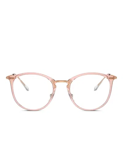 Ray Ban Round-frame Glasses In Pink