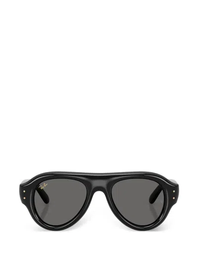 Ray Ban Round-frame Sunglasses In Black