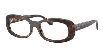 Ray Ban Rx2221vf Asian Fit 2012 Women's Glasses Tortoiseshell Size 53 - Blue Light Block Available In Brown