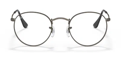 Ray Ban Rx3447v Round Metal 3118 Men's Glasses Gunmetal Size 50 - Blue Light Block Available In Black