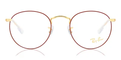 Ray Ban Rx3447v Round Metal 3106 Men's Glasses Red Size 47 - Blue Light Block Available