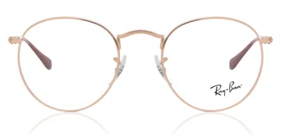 Ray Ban Rx3447v Round Metal Men's Glasses, Rose-gold, Size 47