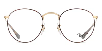 Ray Ban Rx3447v Round Metal Men's Glasses, Tortoiseshell, Size 47