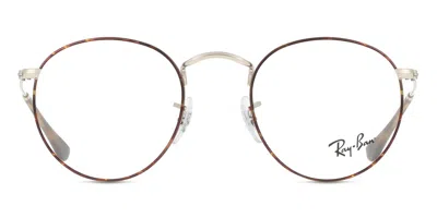 Ray Ban Rx3447v Round Metal Men's Glasses, Tortoiseshell, Size 47