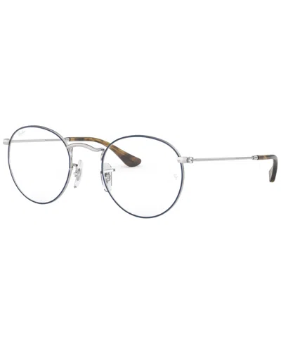 Ray Ban Rx3447v Unisex Round Eyeglasses In Blue