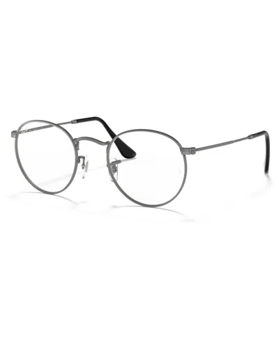 Ray Ban Rx3447v Unisex Round Eyeglasses In Gunmetal
