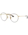 Ray Ban Rx3447v Unisex Round Eyeglasses In Tortoise