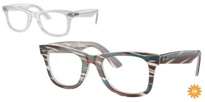 Ray Ban Rx5121f Wayfarer Asian Fit Men's Glasses, Blue, Size 50