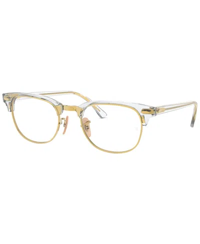 Ray Ban Rx5154 Unisex Square Eyeglasses In Transparent