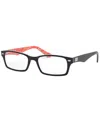 Ray Ban Rx5206 Unisex Rectangle Eyeglasses In Black