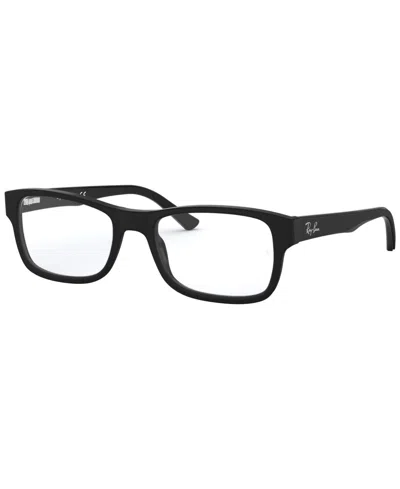 Ray Ban Rx5268 Unisex Rectangle Eyeglasses In Matte Black